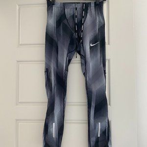 Nike Running Leggings Black and Grey Size M